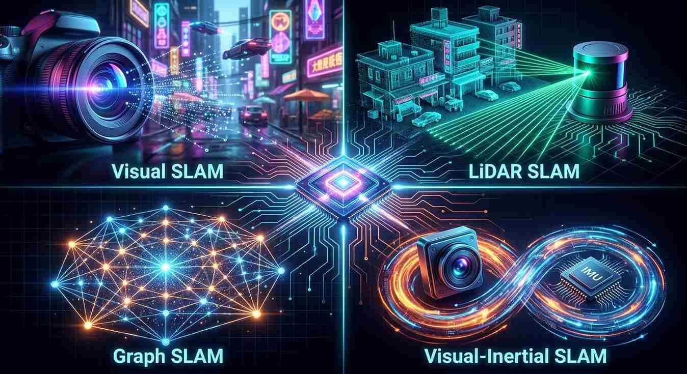 انواع الگوریتم‌های SLAM؛ مقایسه کامل EKF، Graph SLAM، Visual SLAM و LiDAR SLAM