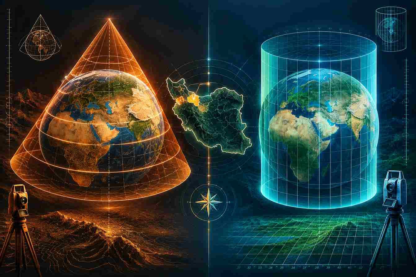 مقایسه لامبرت و UTM؛ کدام سیستم تصویر برای نقشه‌برداری در ایران مناسب‌تر است؟