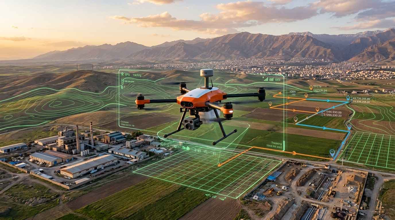 نقشه برداری هوایی با پهپاد RTK در قزوین