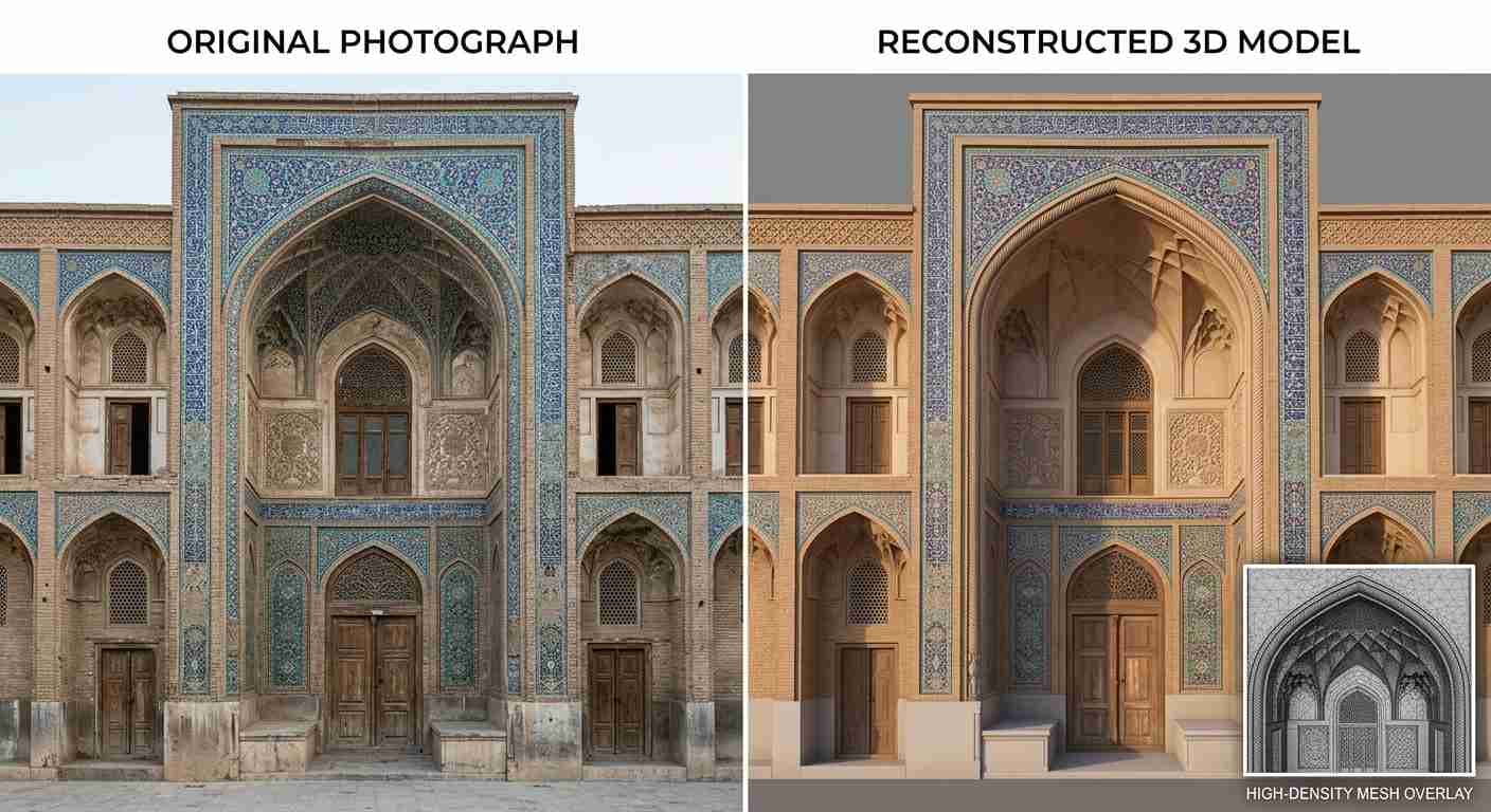 مدل سهبعدی ساختمان تاریخی با فتوگرامتری زمینی