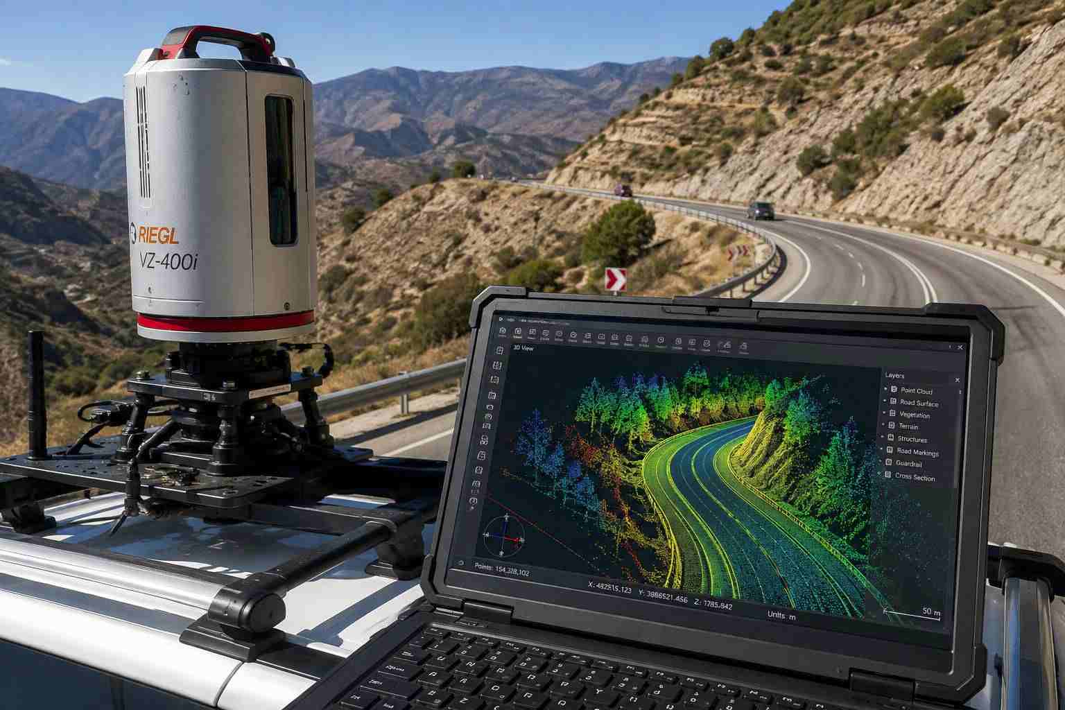 استفاده از فناوری LiDAR و اسکنرهای سه بعدی برای برداشت قوسهای جاده