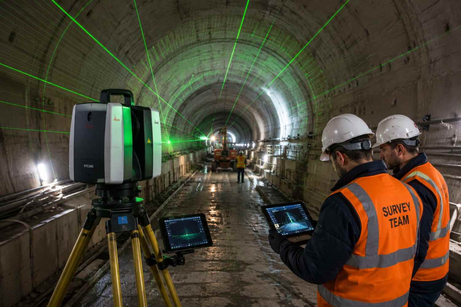 استفاده از اسکنر LiDAR سه‌بعدی در محیط تونل - ترکیب داده‌های LiDAR با کنترل‌های زمینی دقت برداشت را افزایش می‌دهد